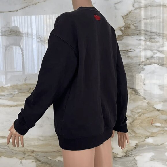 Stranger Things Relaxed Oversized Black Sweatshirt Sweater Unisex Hellfire Club - Picture 3 of 5